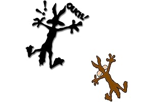 2 Pcs 9.8" 5.9" Wiley Coyote Dent Fix Car Decal