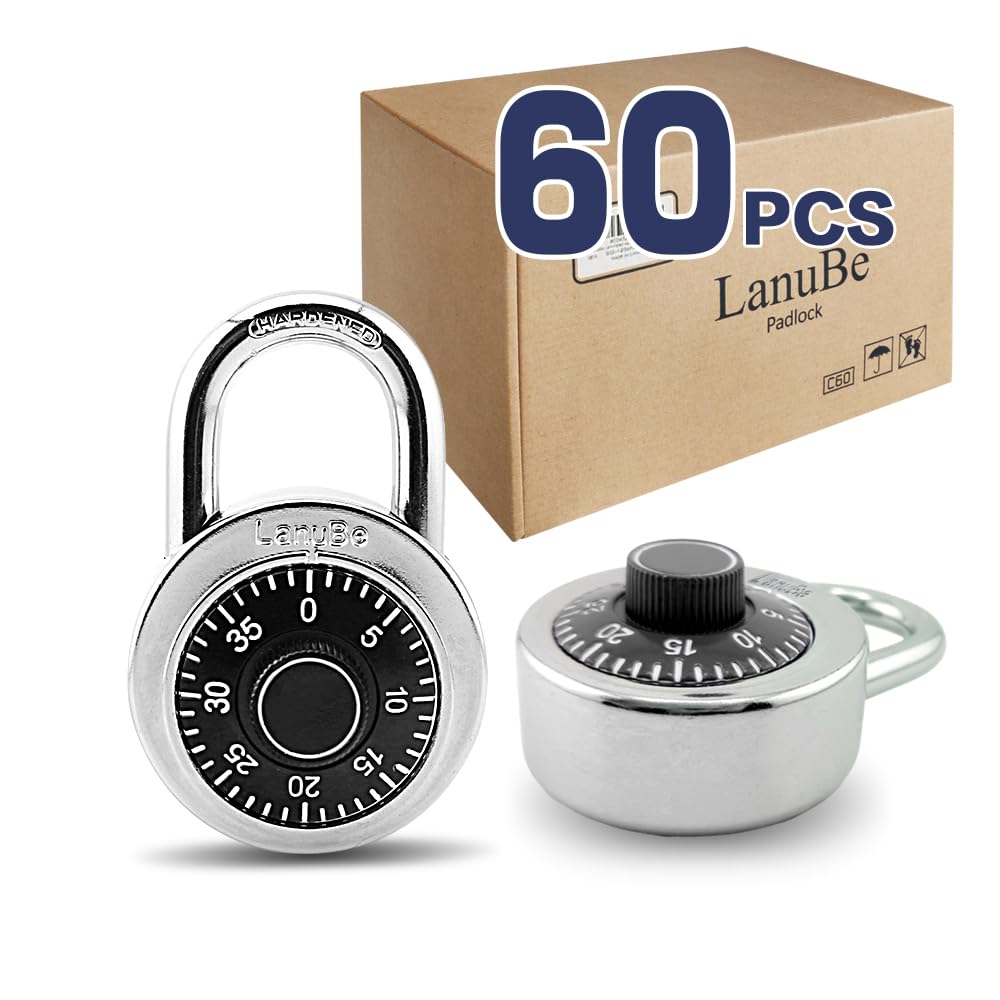 Photo 1 of LanuBe Standard Combination Padlock 60 Pack, 2-in Black