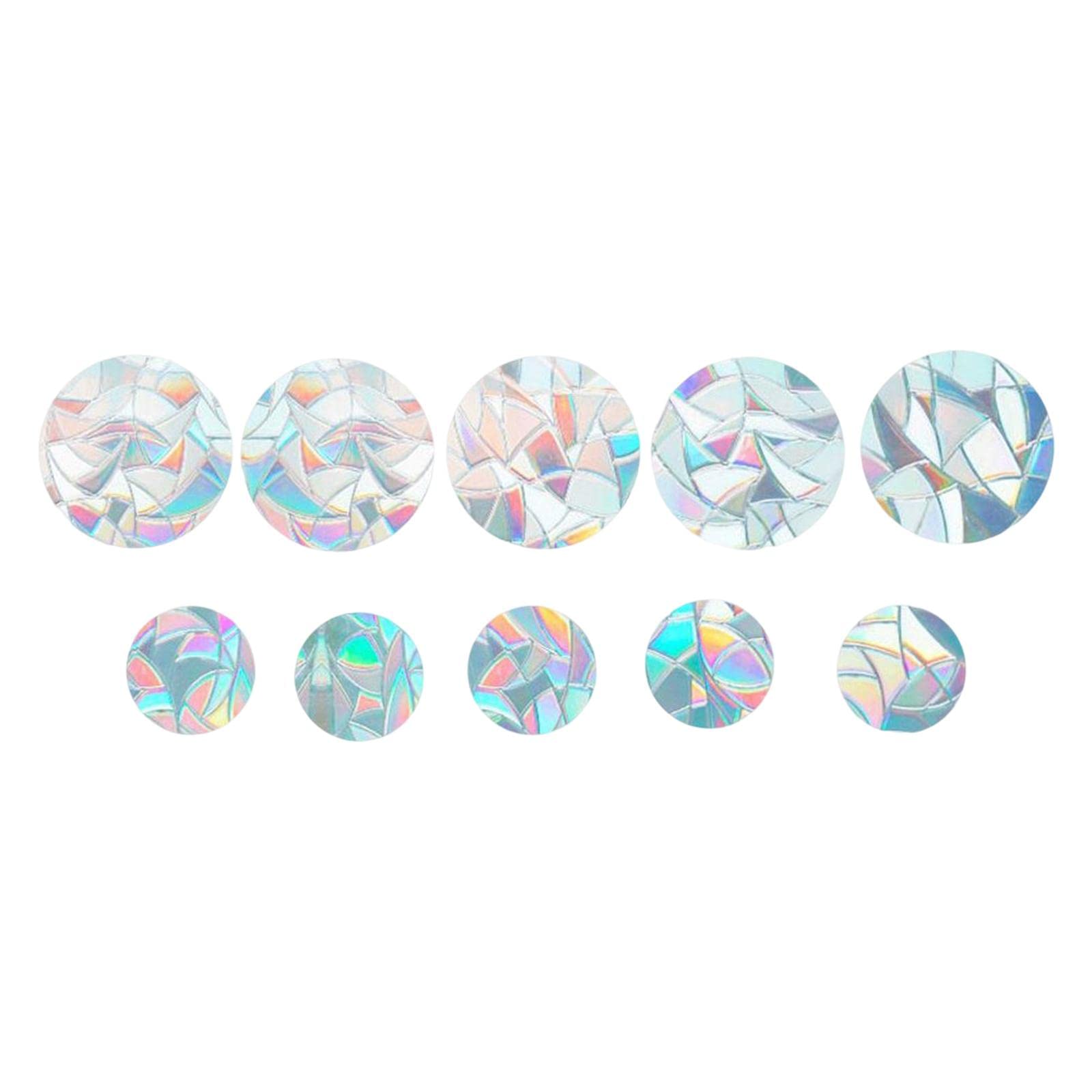 SKKWJEGE Static Rainbow Window Clings Stickers Decal Art Decor DIY Supplies Mural 10 Pieces Round
