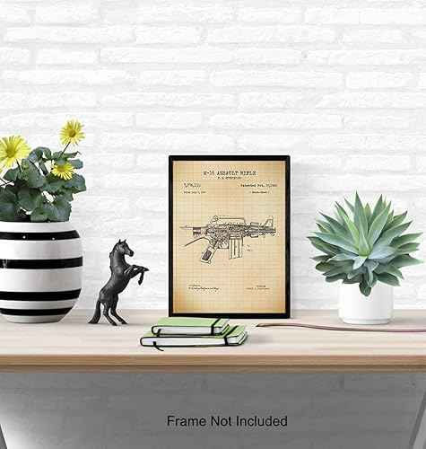 Miniatura 4 de M-16 Assault Rifle Patent Print - Unique Gift or Wall Art for Gun, Firearm, 2nd Amendment Enthusiasts, Army Marines Military Veterans - Home Decor