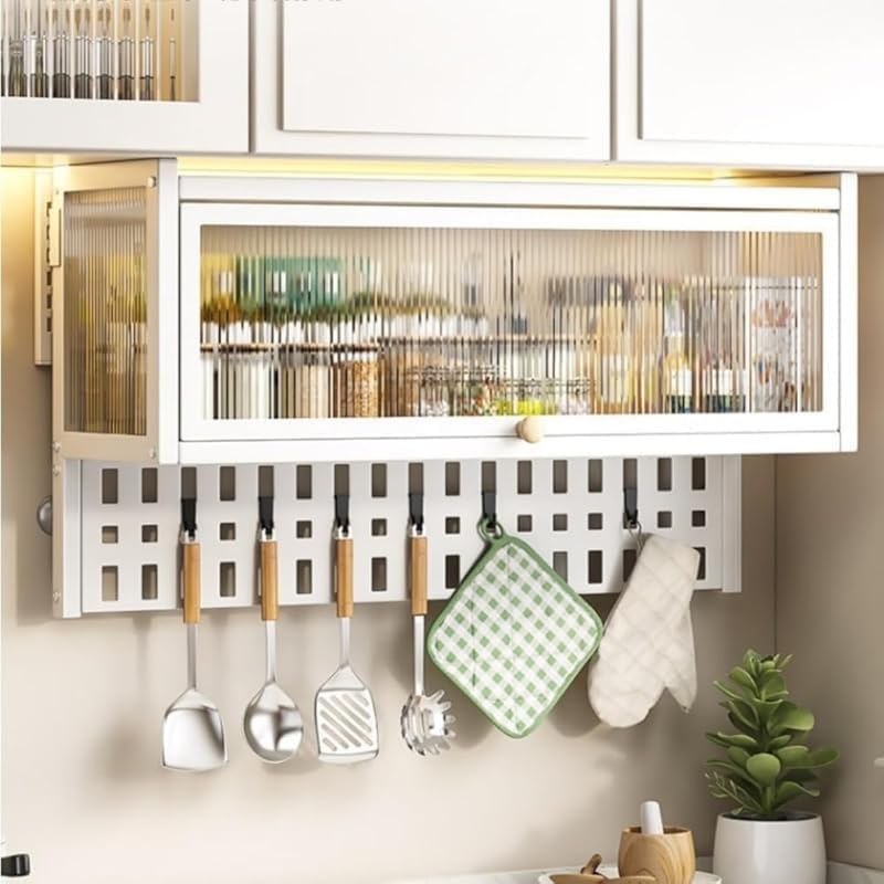 Rutexcの壁掛け収納キャビネットは、厚手のカーボンスチール製で、大容量、防錆、防汚、お手入れ簡単。キッチン、リビングルーム、寝室