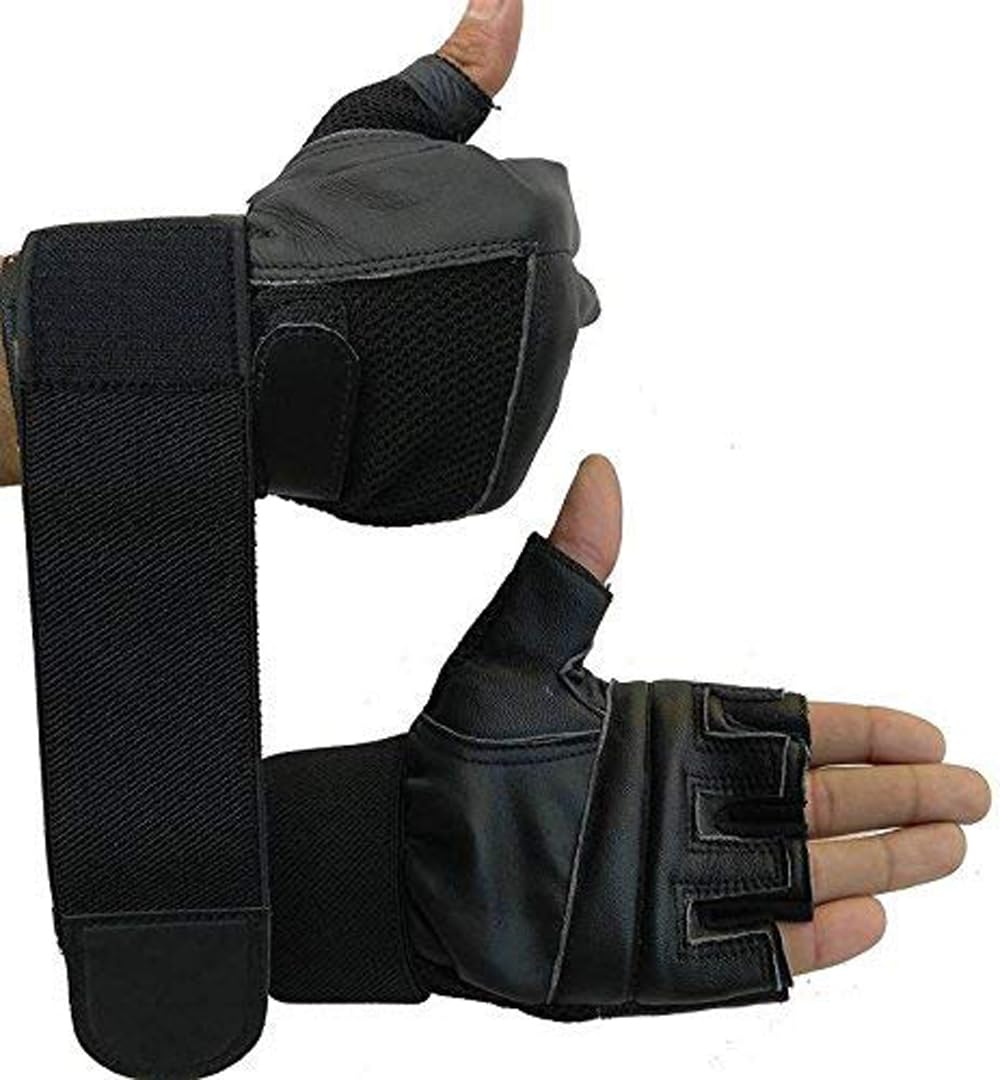 GymWar Gym Gloves for Men with Wrist Support Accessories | Padded Gym Gloves for Women for Weightlifting | Gloves for Gym Workout for Training | Exercise, Cycling Gloves, Bike Sports Glove-Black-image-20