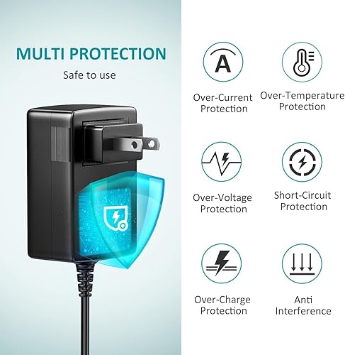 Miniatura 5 de Adaptador de CA universal 9V 2A Centro de fuente de alimentación positivo DC 9 voltios 1.8A 1.5A 1A 0.8A 0.8A 0.5A 450mA Cable de alimentación