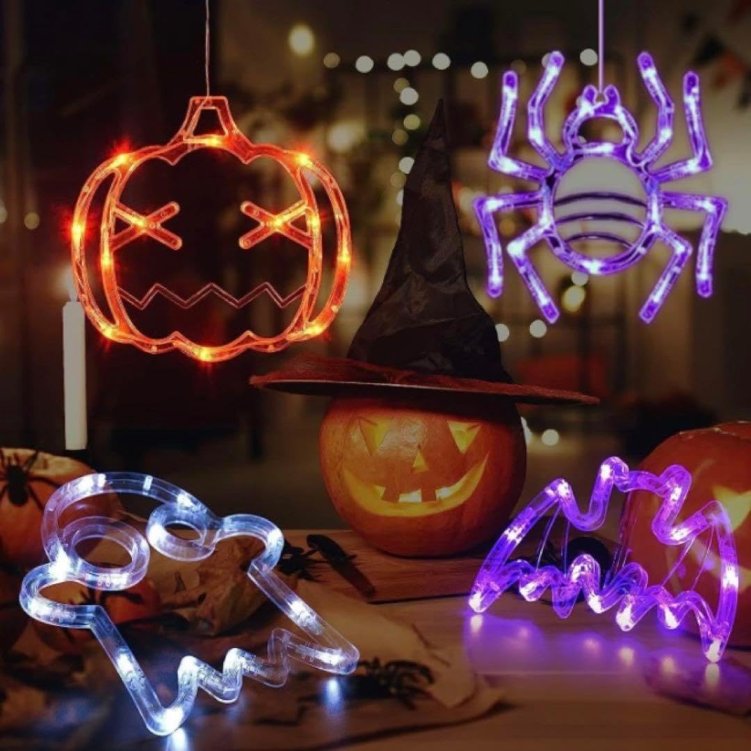 Amazon | ハロウィン LED装飾 かぼちゃ お化け クモ 電池式 モコン付属