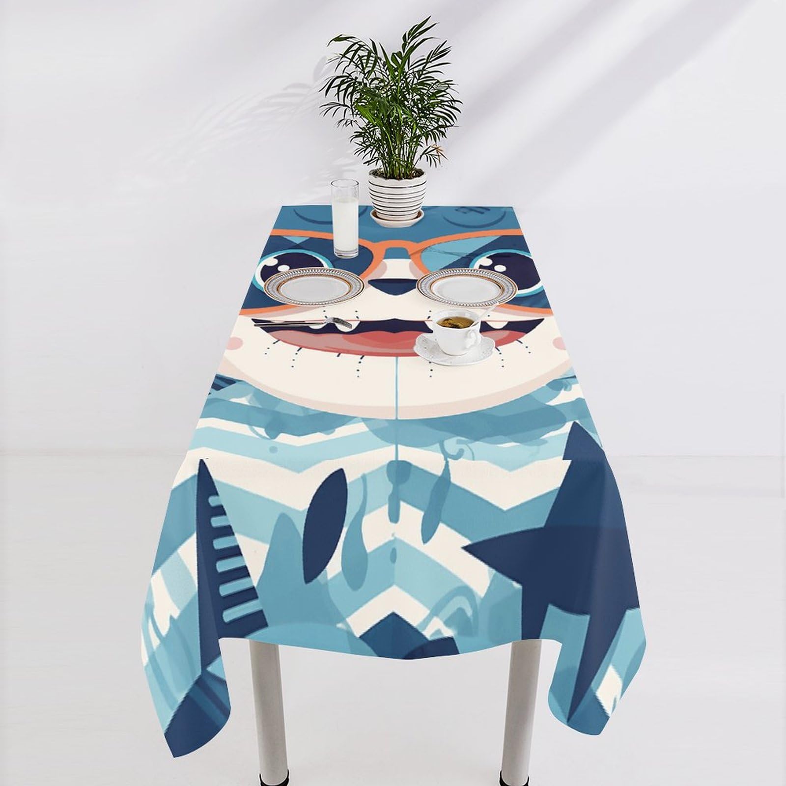 Nappe de table rectangulaire requin pour de superbes repas de Noël en famille