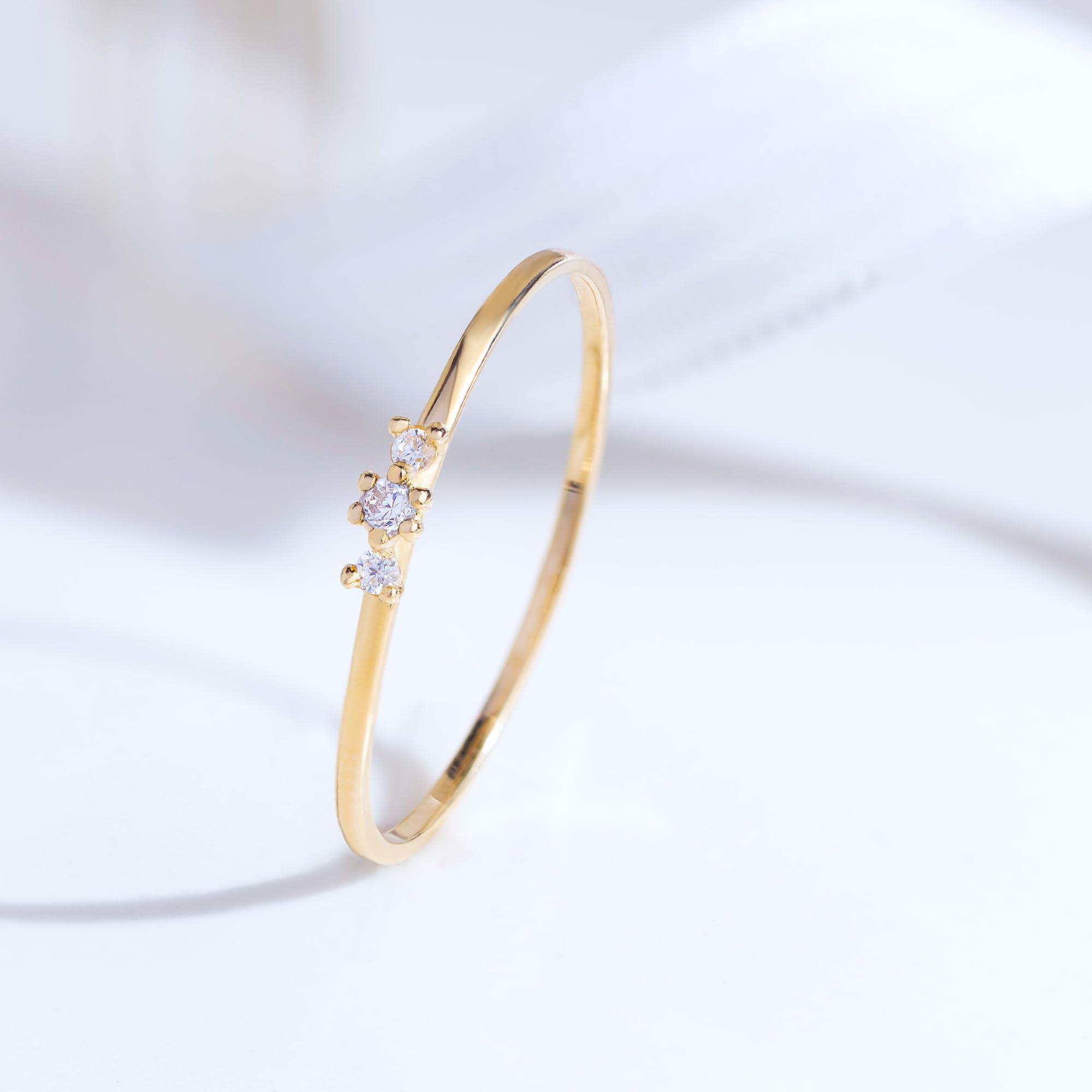 MARKO Ring Damen Gold mit Zirkonia – Echtgold Schmuckring Glitzer – Verlobungsring Damen Gold – Frauen Ringe Schmuck – Ästhetischer Love Everlasting - Anxiety