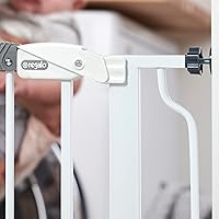 Vista 5 de Regalo Easy Step - Puerta de 38.5 pulgadas de ancho para bebé, incluye kit de extensión de 6 pulgadas, kit de montaje a presión, ventosa de pared