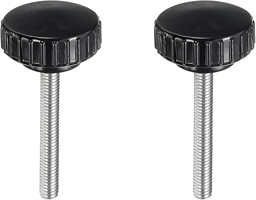 Miniatura 139 de uxcell Perillas de sujeción moleteadas M6 x 1.969 in métricas chapadas en zinc de acero al carbono rosca macho tornillo de pulgar en tipo 0.787 in
