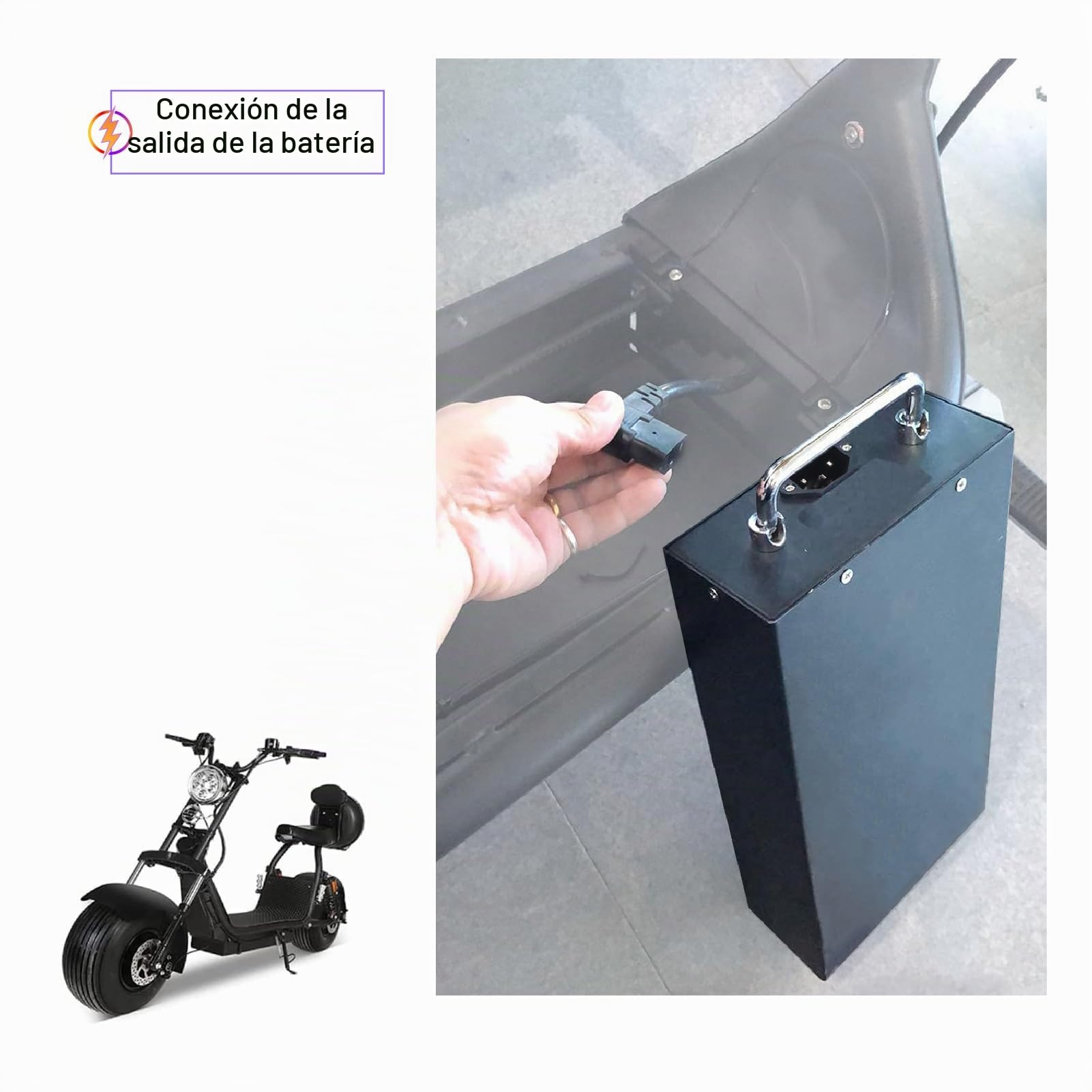 E-Scooter batería e-Bike Bicicleta pedelec batería 60V 15Ah 18Ah 20Ah 26Ah Li-Ion con Cargador (60V 20Ah)