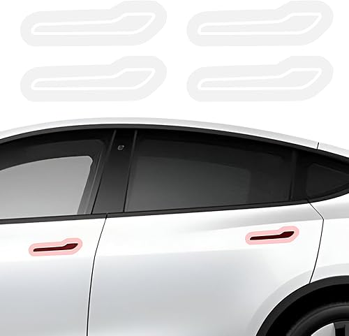 Tesla Model 3 Modelo Y - Adhesivo para puerta alrededor de la manija, protector anti arañazos, protección de pintura de película PPF (4 piezas)