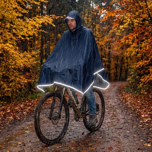 Coume 2-Pack Rain Poncho with Reflective