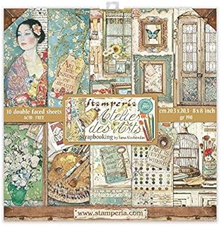 STAMPERIA INTERNATIONAL, KFT Stamperia-Mini Scrapbooking Pad-Atelier Des Arts, Multicoloured, 8 x 8 inches