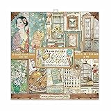 Papel sustancial de 190 g STAMPERIA INTERNATIONAL, KFT Stamperia-Atelier Des Arts-Bloc de recortes (tamaño mini, 20,3 x 20,3 cm), multicolor, 8 x 8 inches