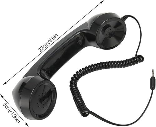 Miniatura 2 de FOSA Nuevo auricular retro actualizado, receptor de llamadas de teléfono con cable vintage 0.138 in teléfono celular con micrófono para teléfonos