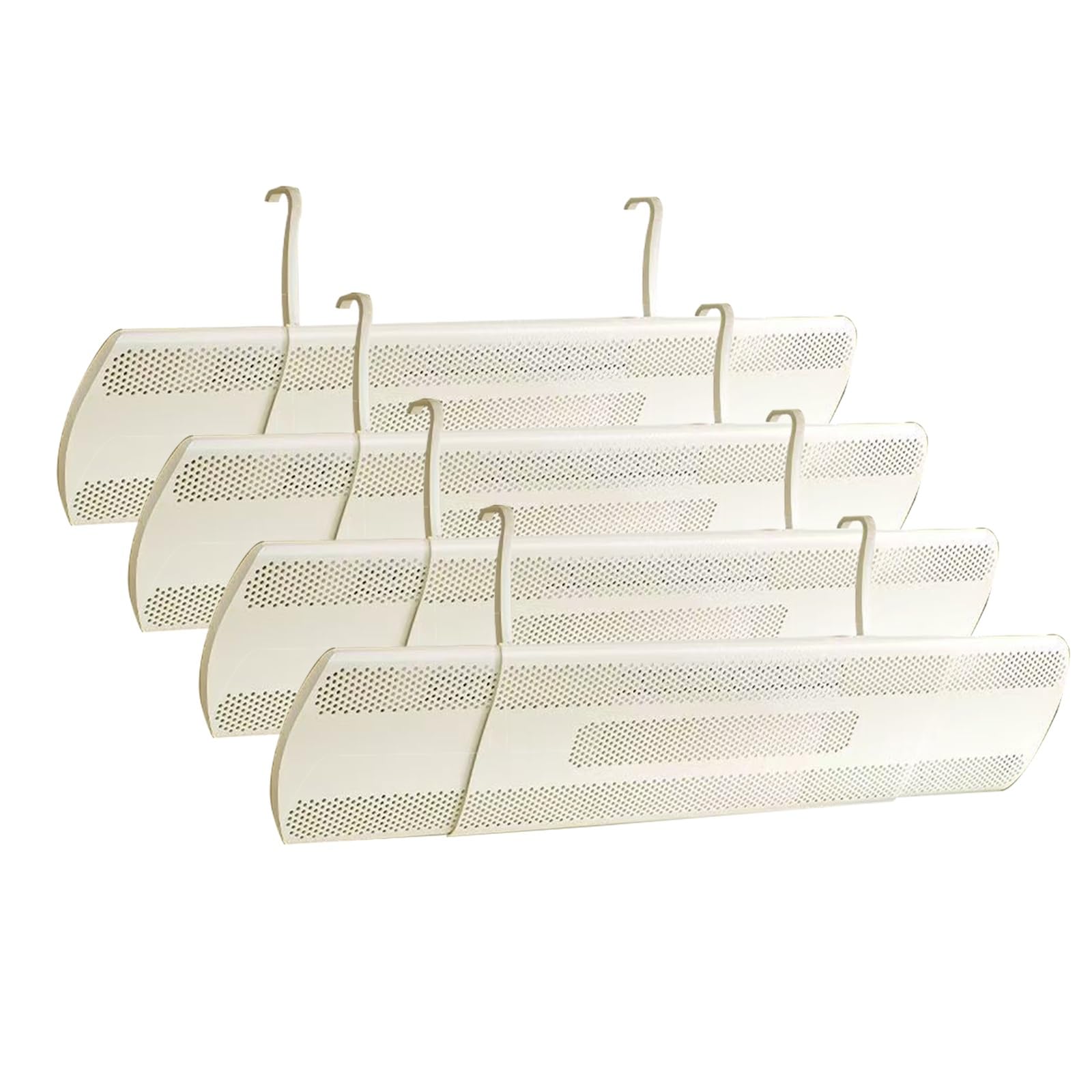 YGER JZGB 4 Air Conditioner Deflector, Air Vent Deflector, Retractable, Freely Adjustable, Honeycomb Panel, PVC Material, for Wall Mounted AC(White)