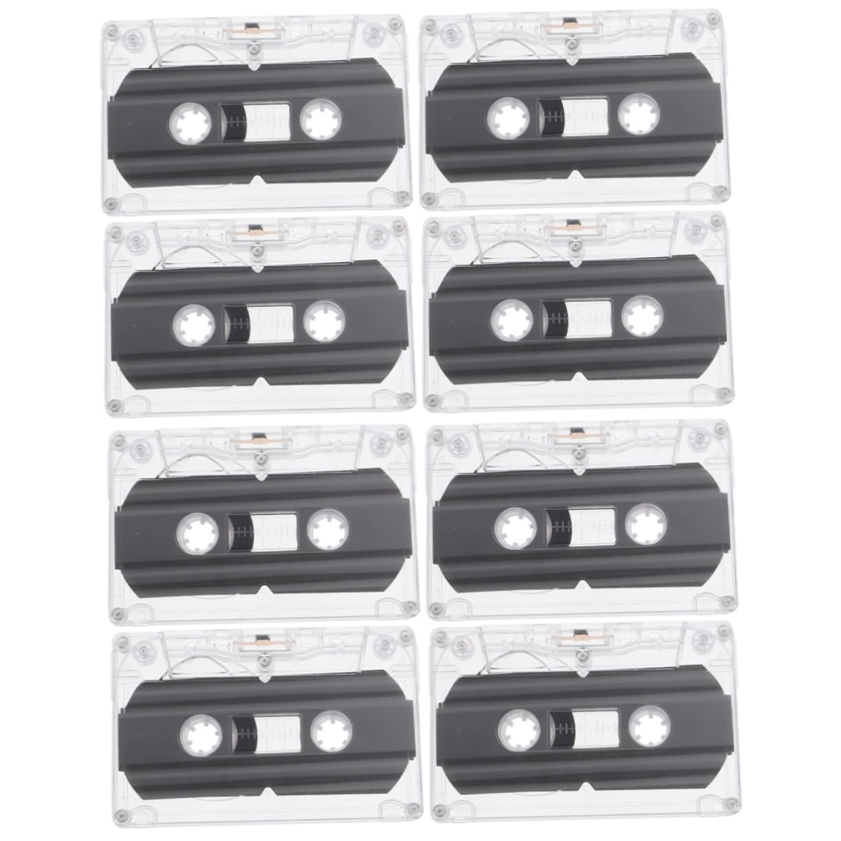 BELLIFFY 8pcs Blank Audio Cassette Tapes Recordable Tapes Transparent Case for Music Teaching Projects Compatibility