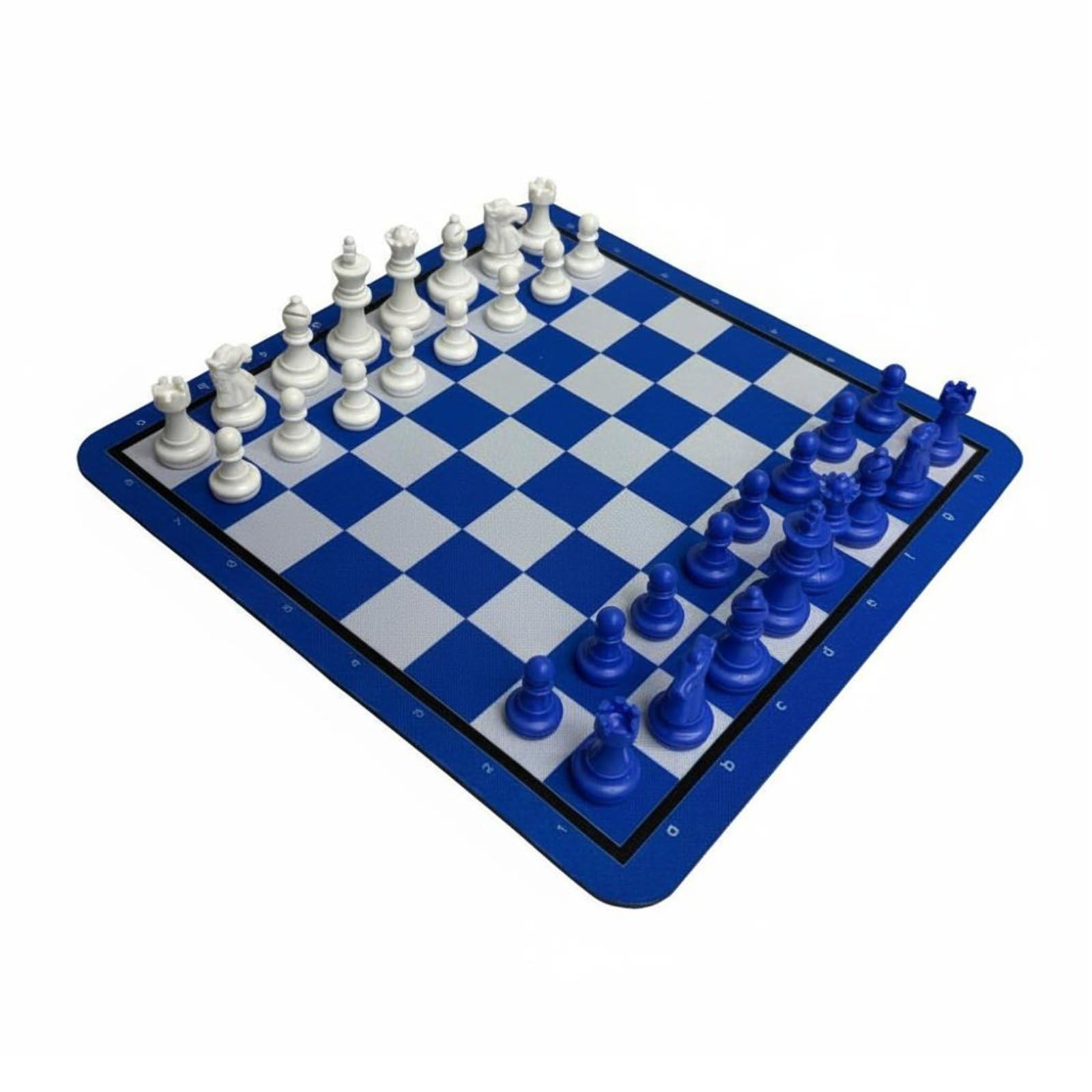 Qianly Portable Chess Set Chess Set Lightweight for Kids, Blue White