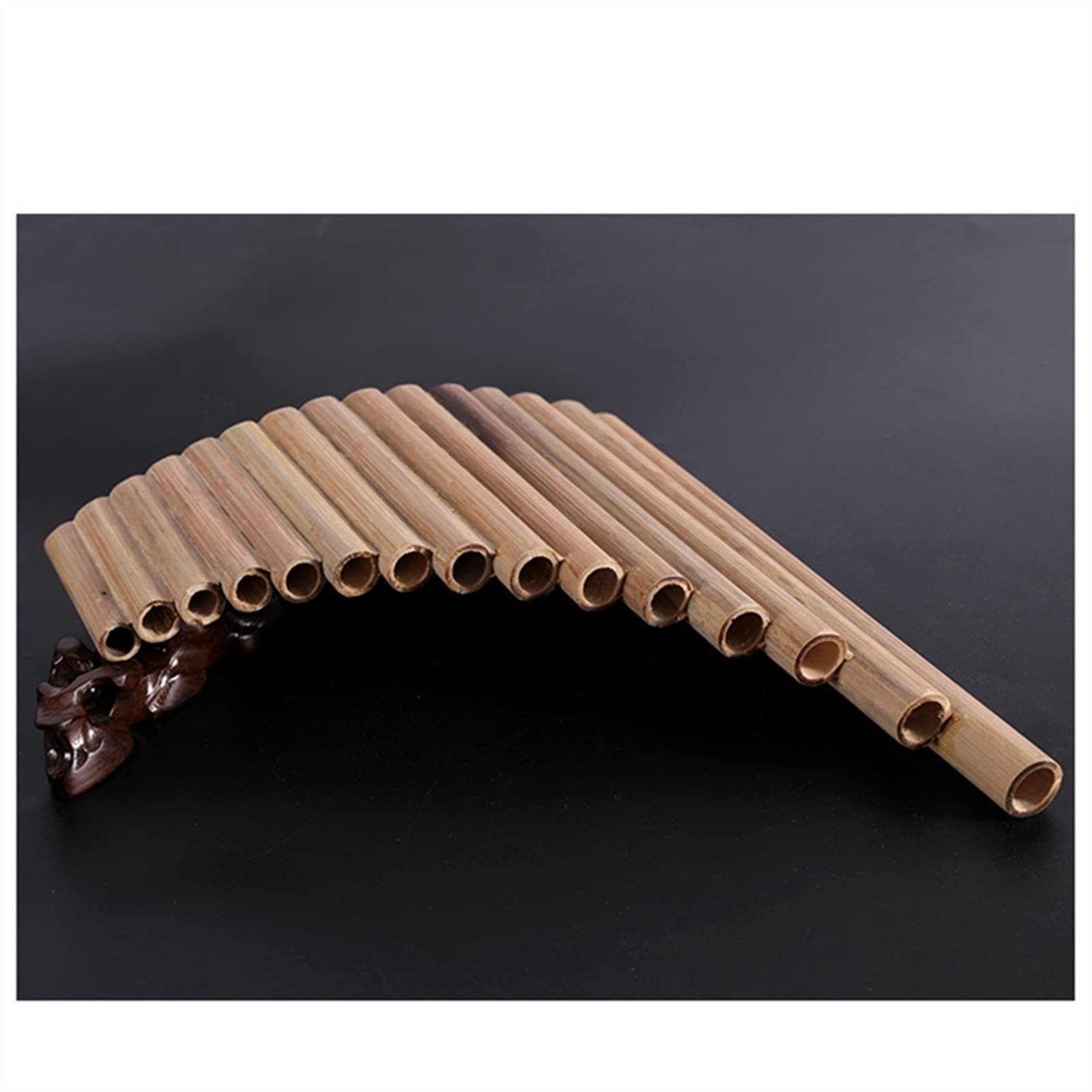 TSTS Flauta Pan Estudiantes Instrumento De Viento De Viento Hecho A Mano Flute 15 Tubos De Bambú Natural Panpipe G PanPipe