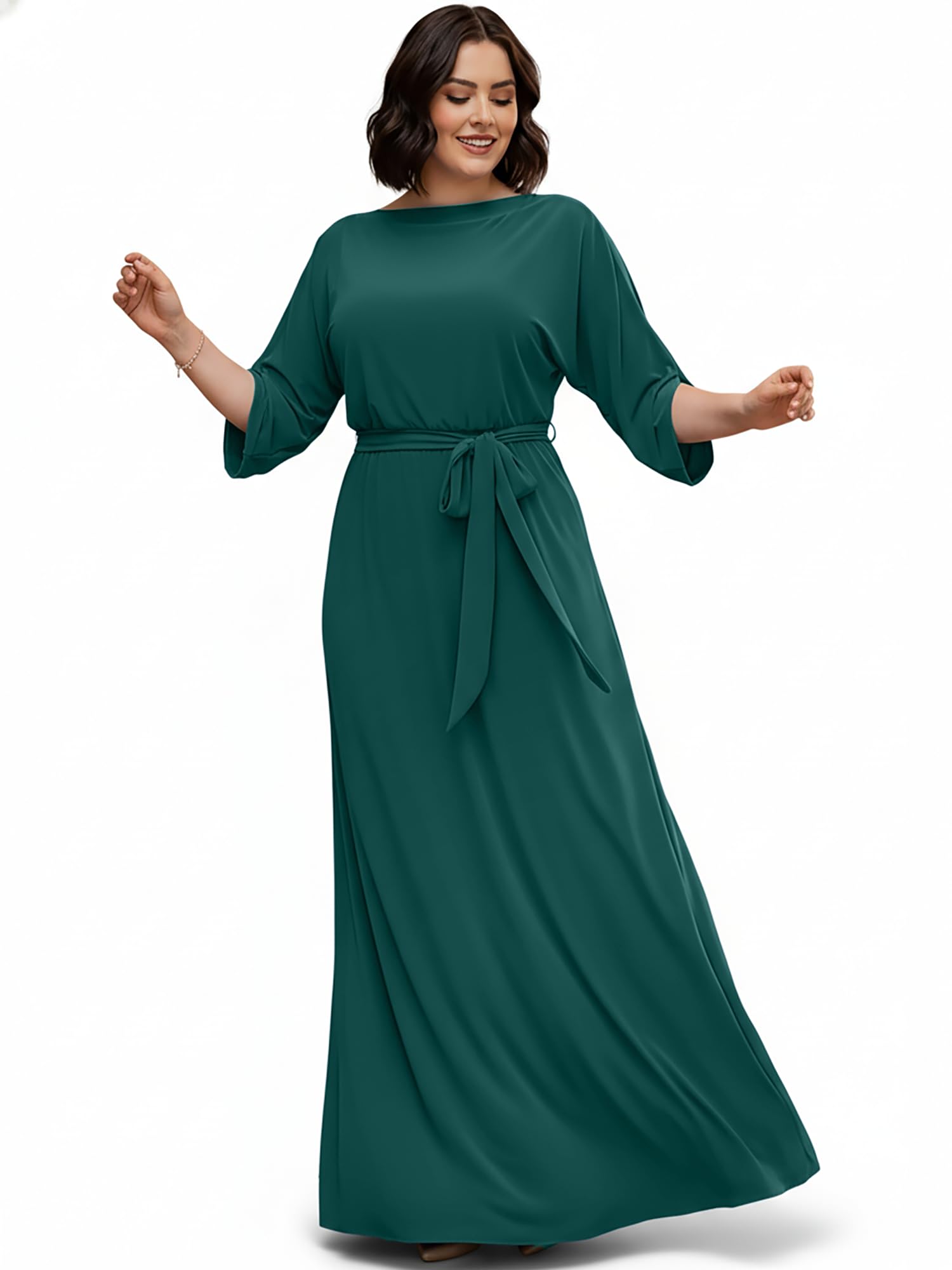 KOH KOH Womens 2026 Flowy Formal Batwing Sleeve Evening Casual Gown