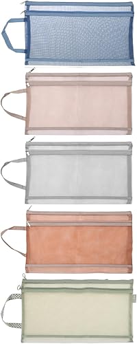 Miniatura 2 de Bolsa de malla con cremallera para documentos, tamaño A4, carpetas de archivos con cremallera, carpetas de sobres de plástico para suministros de