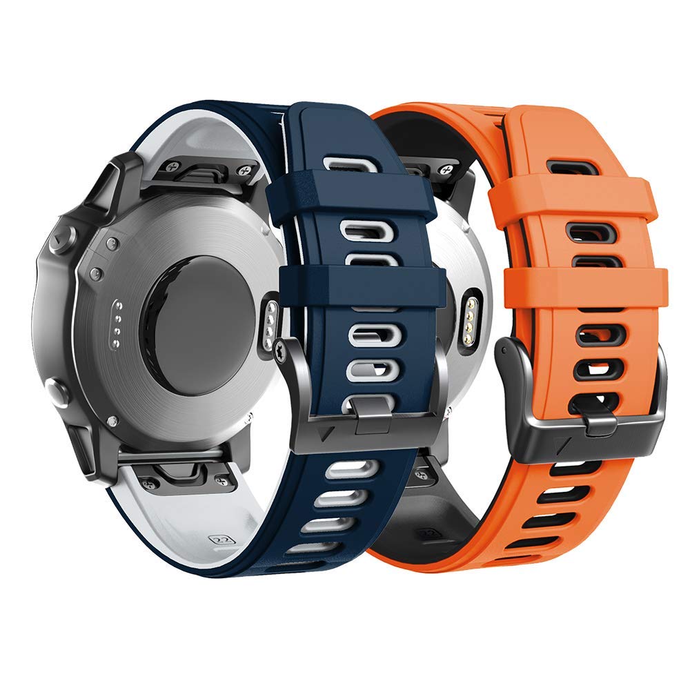 ANBEST Kompatibles mit Fenix 5 Band, 22 mm breit, weiches Silikon Armband für Fenix 5/Fenix 5 Plus/Fenix 6/Fenix 6 Pro/Forerunner 935/Forerunner 945/Approach S60/Quatix 5