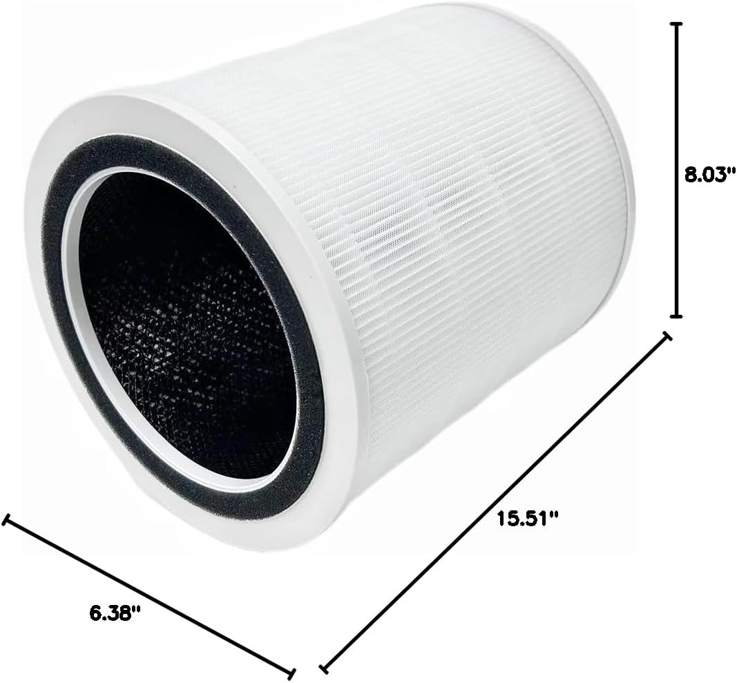 2 Pack Replacement Filter Compatible with LEVOIT Air Purifier Core 300 and Core 300S Purifier, 3-in-1 H13 True he-pa Filter Replacement and Activated Carbon Filter. Core 300-RF .White