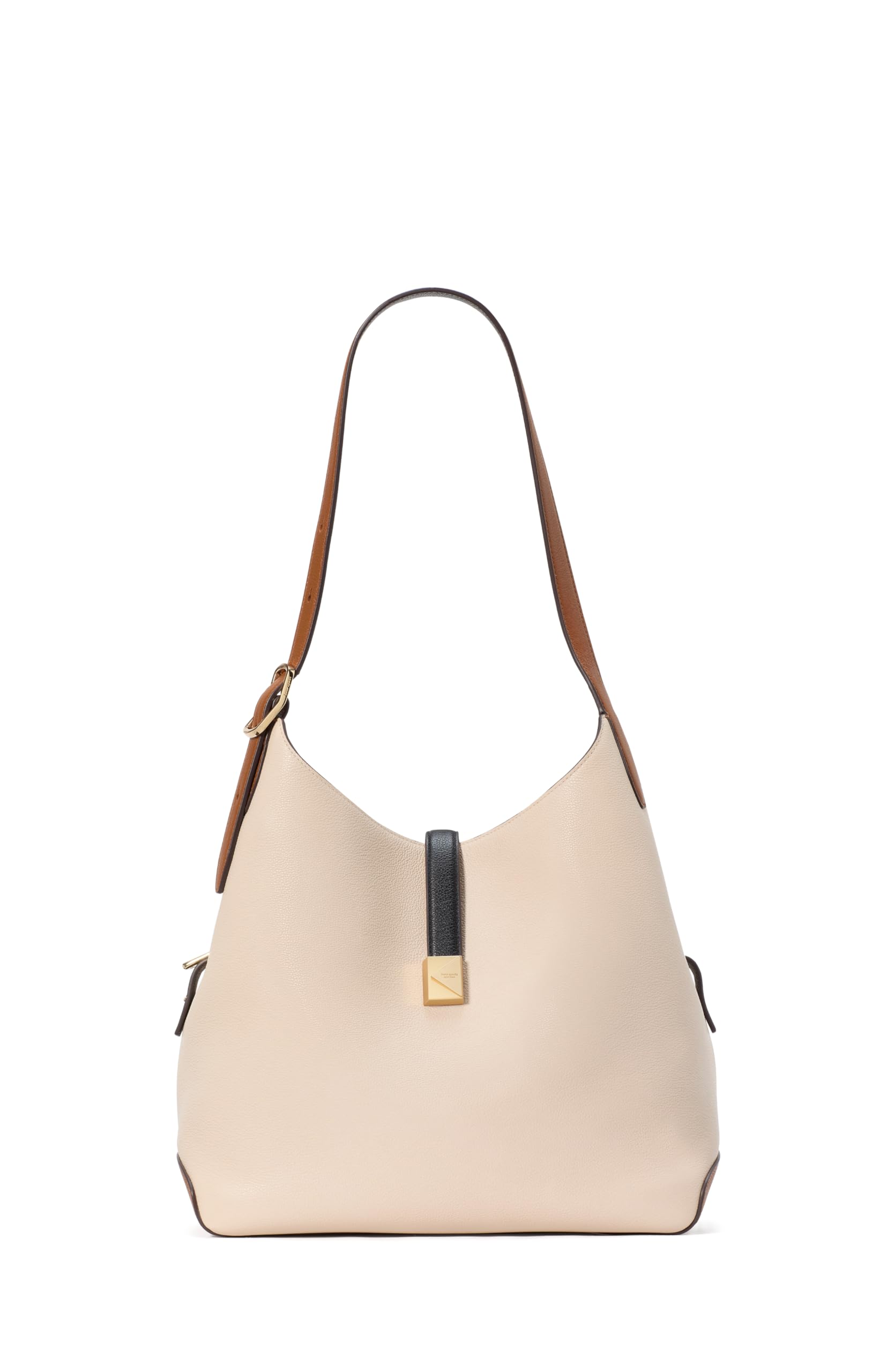 kate spade new york Deco Colorblocked Pebbled Leather Large Shoulder Bag, Milk Glass Multi
