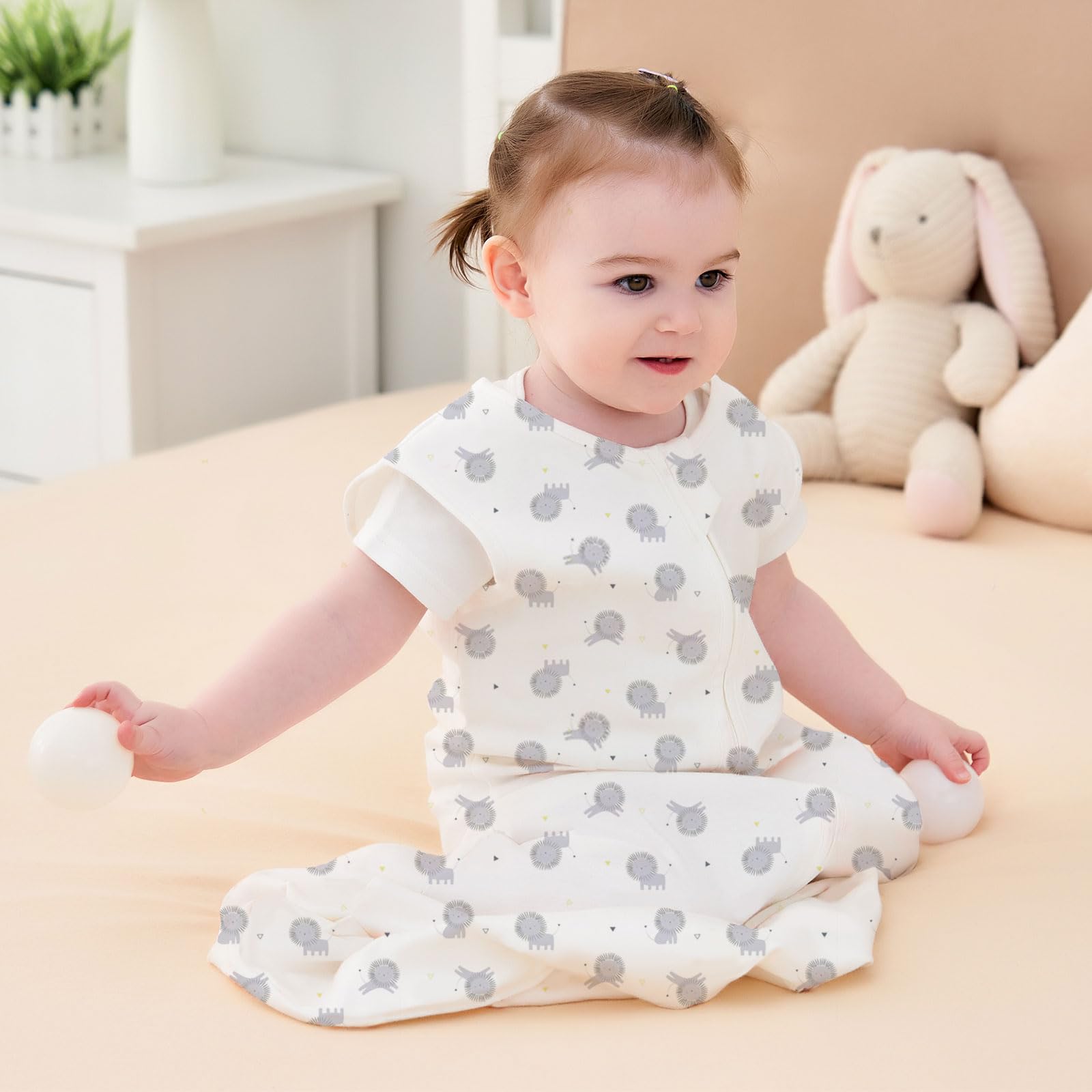 Fermeture éclair Double Sens Changes Taricor Gigoteuse Ete Pour Bébé, 0.5 Tog Gigoteuse, 100% Coton Turbulette Ete Sans Anches Doudou Bébé Lavable Machine