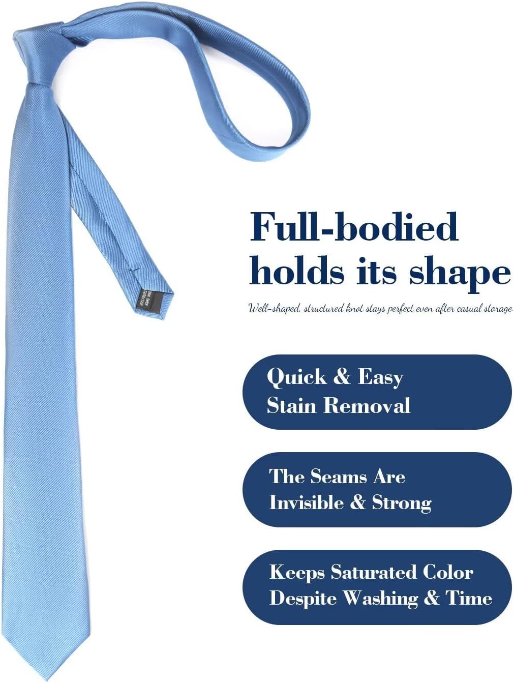 Tie Sets for Men Silk Necktie and Pocket Square,Lapel Pin,Cufflinks,Tie Clip Sets with Gift Box 6PCS - Image 4