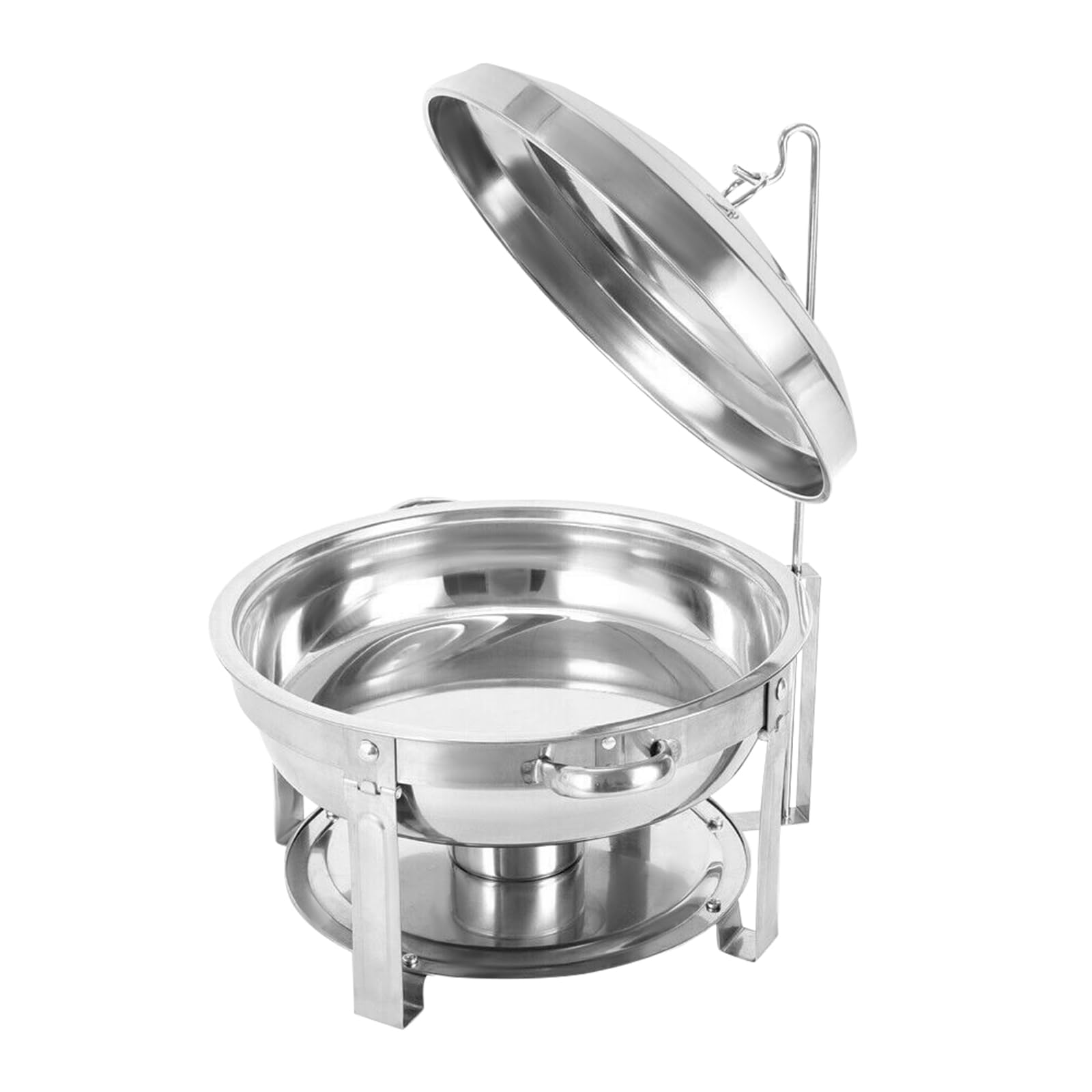 Chafing Dish - Pentola riscaldata a buffet da 7,5 l, riscaldatore piatto per credenze riscaldate tondi contenitori in acciaio inossidabile con coperchio e maniglia, per hotel, buffet