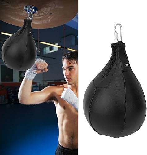 Miniatura 2 de Kit de bolsa de velocidad de boxeo, saco de boxeo de PU con vejiga de látex resistente y hebilla colgante, bolsa de velocidad para el trabajo de