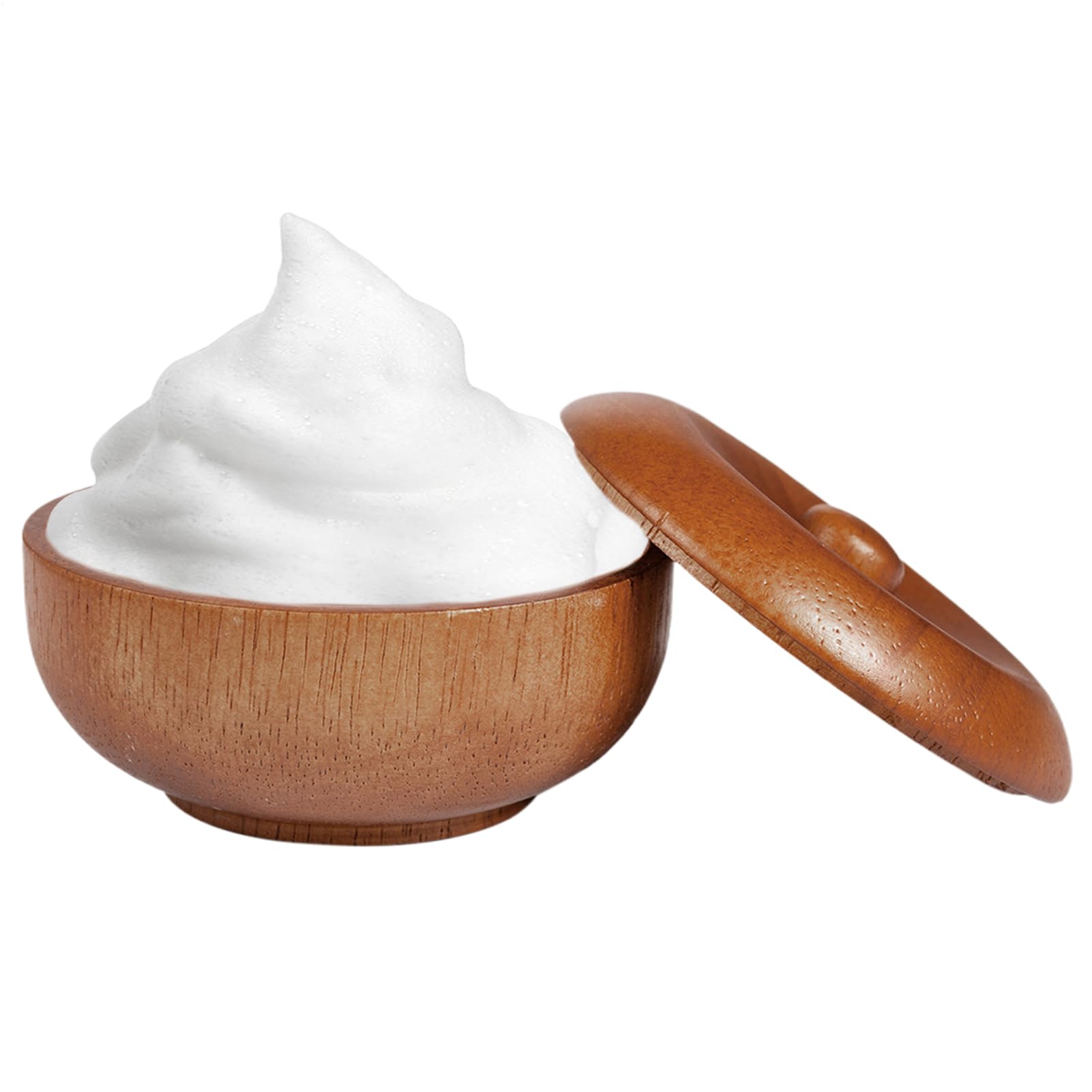 Generisch Cuenco de espuma de afeitar de madera, con tapa, accesorios de afeitado, para el en casa, viajes en el baño, hotel, salón
