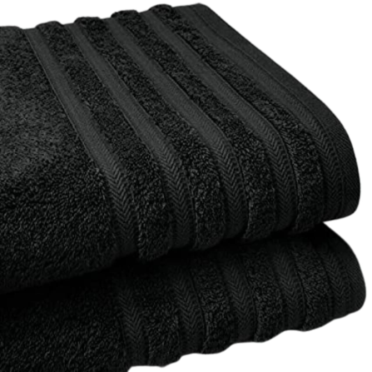 Rasmi 2X Extra Large Super Jumbo Bath Sheet(100x 200 cm) 100% Egyptian Combed Cotton Luxury Towels (Black)