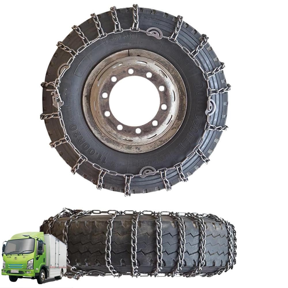 9mm Set of 2 Snow Tire Chains for Car SUV Pickup Trucks Van Trucks ATV Semi Trucks Light Truck Heavy Goods Vehicles 245/70R19.5 9mm 6.50-16