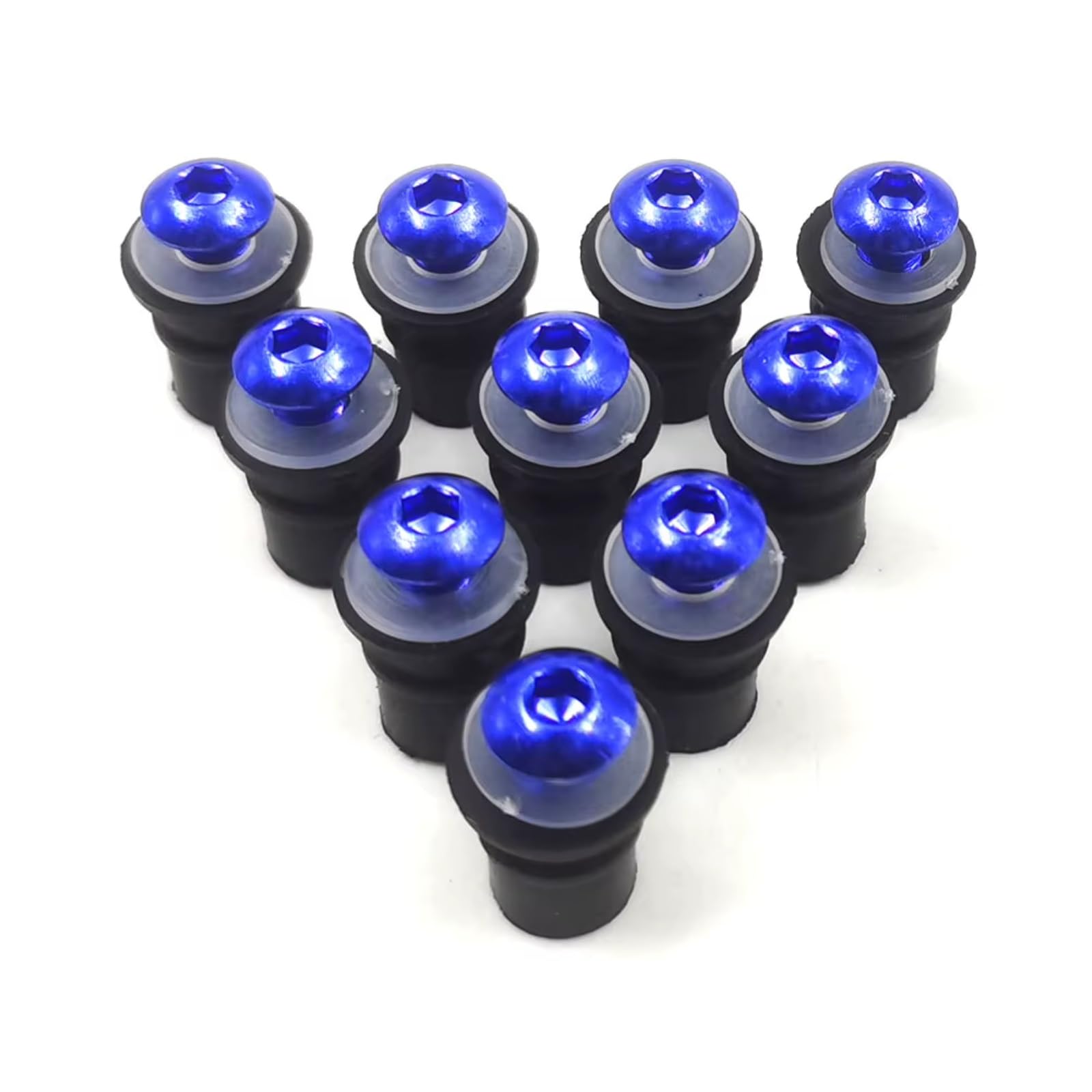 viti carena moto Compatibile Con Yamaha Per YZF Per R1 Per R3 Per R6 R7 10 Pezzi Per M5 Parabrezza Per Bullone Parabrezza Vite Di Montaggio Dado Rondella(Blue)