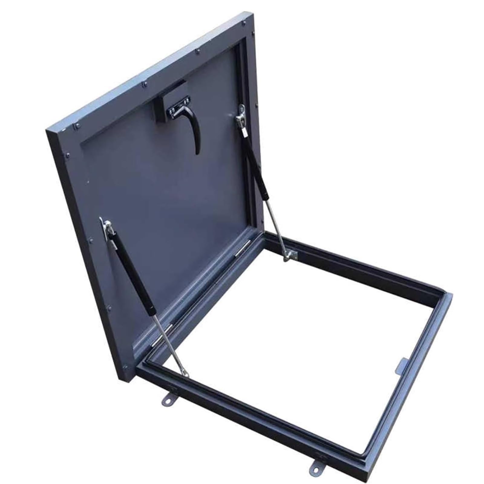 Juskaqzyi One Color Skylight Roof Access Hatch Commercial Roof Steel Security Door With Switch Type Handle Cellars Exit Cover Hatch Door Attic(In 85 * 85Cm)
