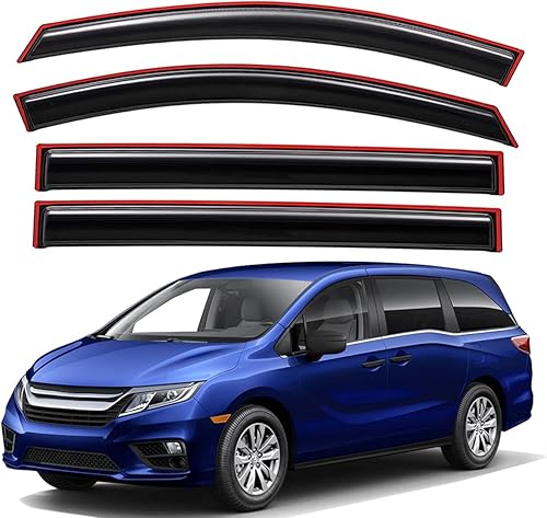 Lightronic Visera de ventana de ventilación automática con clip extra duradera, compatible con Honda Odyssey 2018-2025, protección UV, deflector de