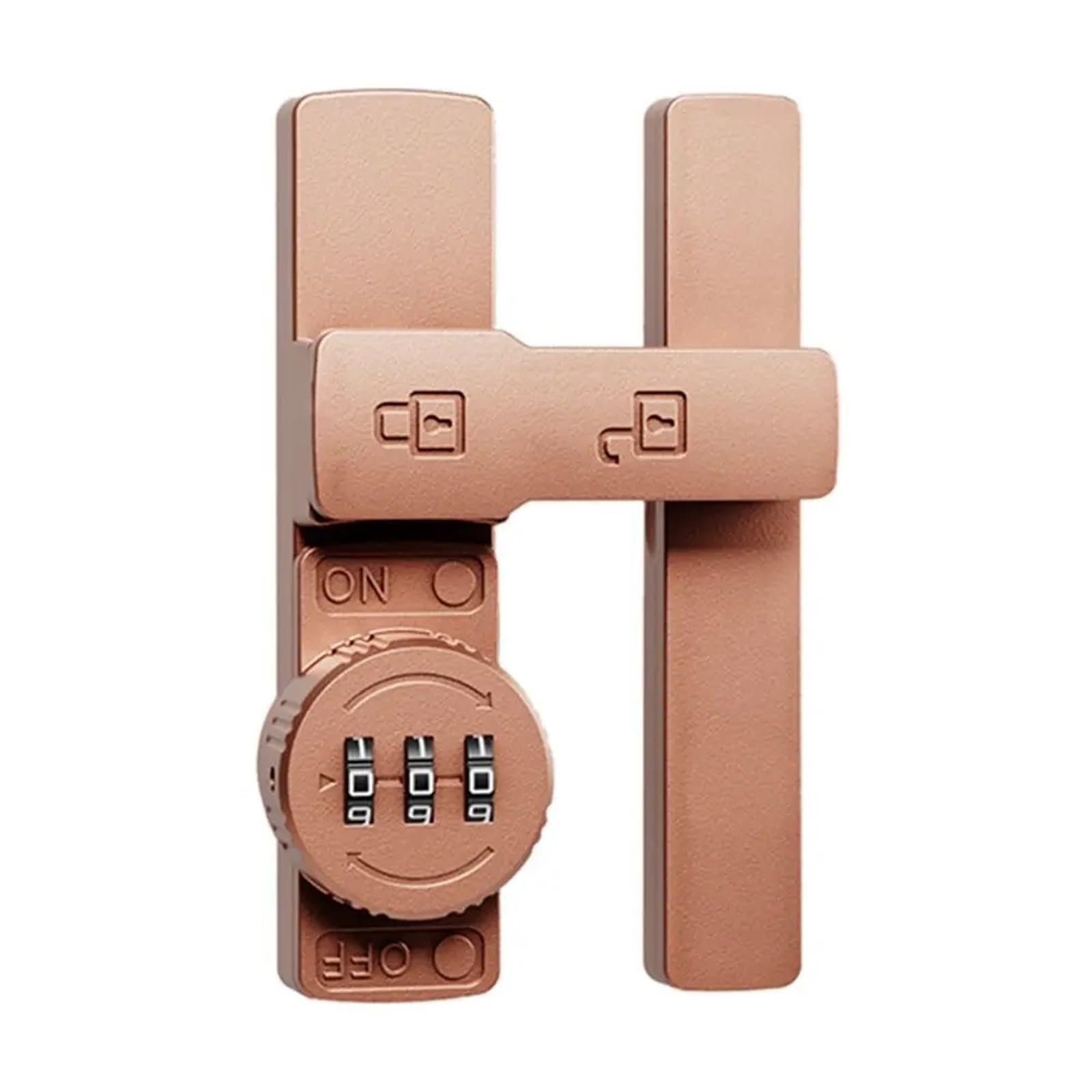 Wuyxto Copper 2Pcs Zinc Alloy Security Door Buckle Hardware Barn Lock 3 Digit Password Window Latch For Interior(Copper)
