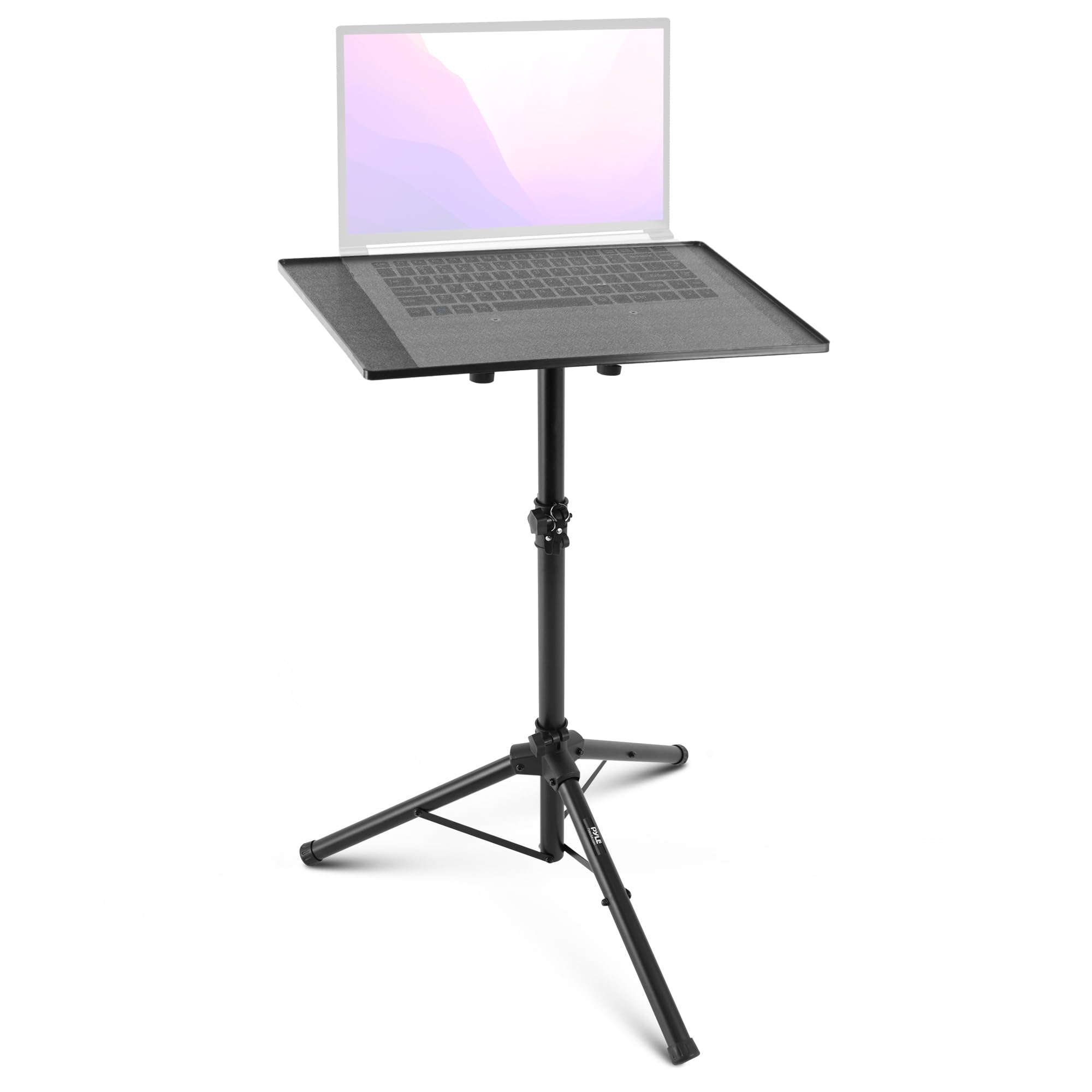 PYLE-PRO DJ Laptop, Projector Stand- Computer DJ Equipment Studio Stand Mount Holder, Height Adjustable, 27.55” to 47.24”, Good For Stage or Studio -PLPTS3