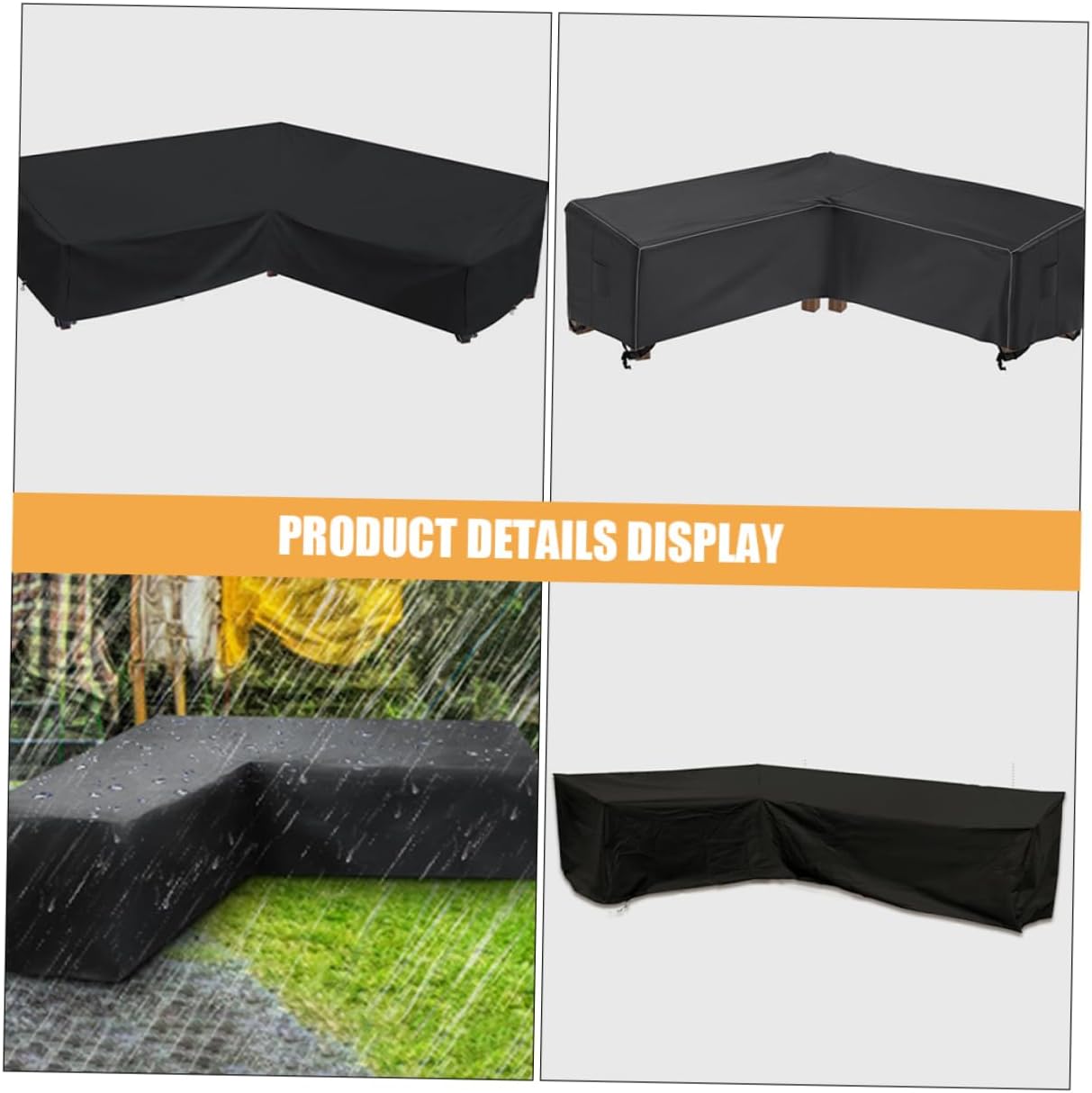 YARNOW Oxford Fabric Shape Outdoor Couch Cover Weatherproof Windproof Easy Install Patio Furniture Covers