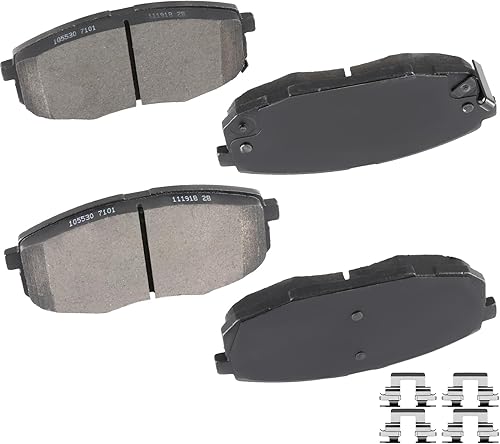 Miniatura 19 de cciyu D1094 D1100 Kit de pastillas de freno de cerámica delanteras y traseras, 8 piezas para Nissan Frontier 2005-2018, 2005-2015 para Nissan