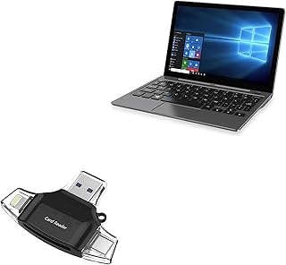 BoxWave Smart Gadget Compatible with 6 Goodlife623 GPD P2 Max 2022 Portable Laptop - AllReader SD Card Reader, microSD Card Reader SD Compact USB - Jet Black