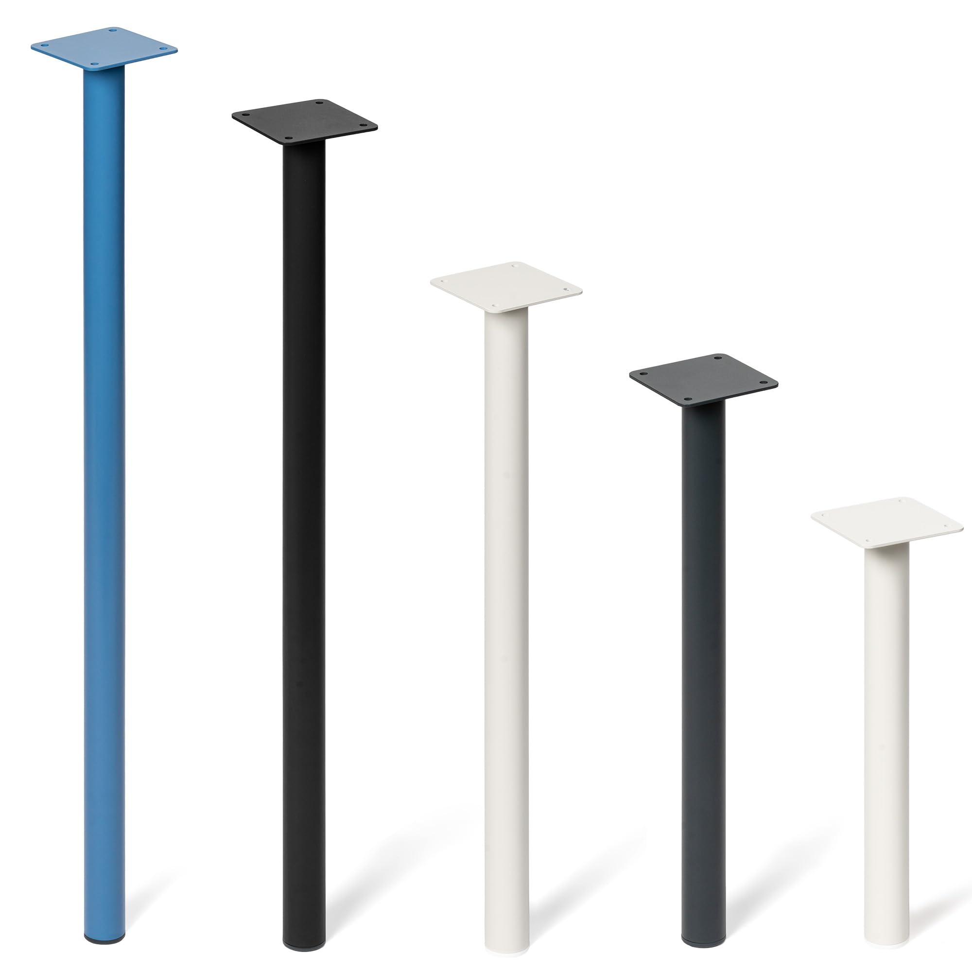 HOLZBRINK Gambe per tavolo 72 cm in metallo avorio Ø42,4 mm (Set di 4) – Gambe per scrivania, consolle e tavolo da pranzo, progetti fai da te – solide, verniciati a polvere – Modello: HLT-14C