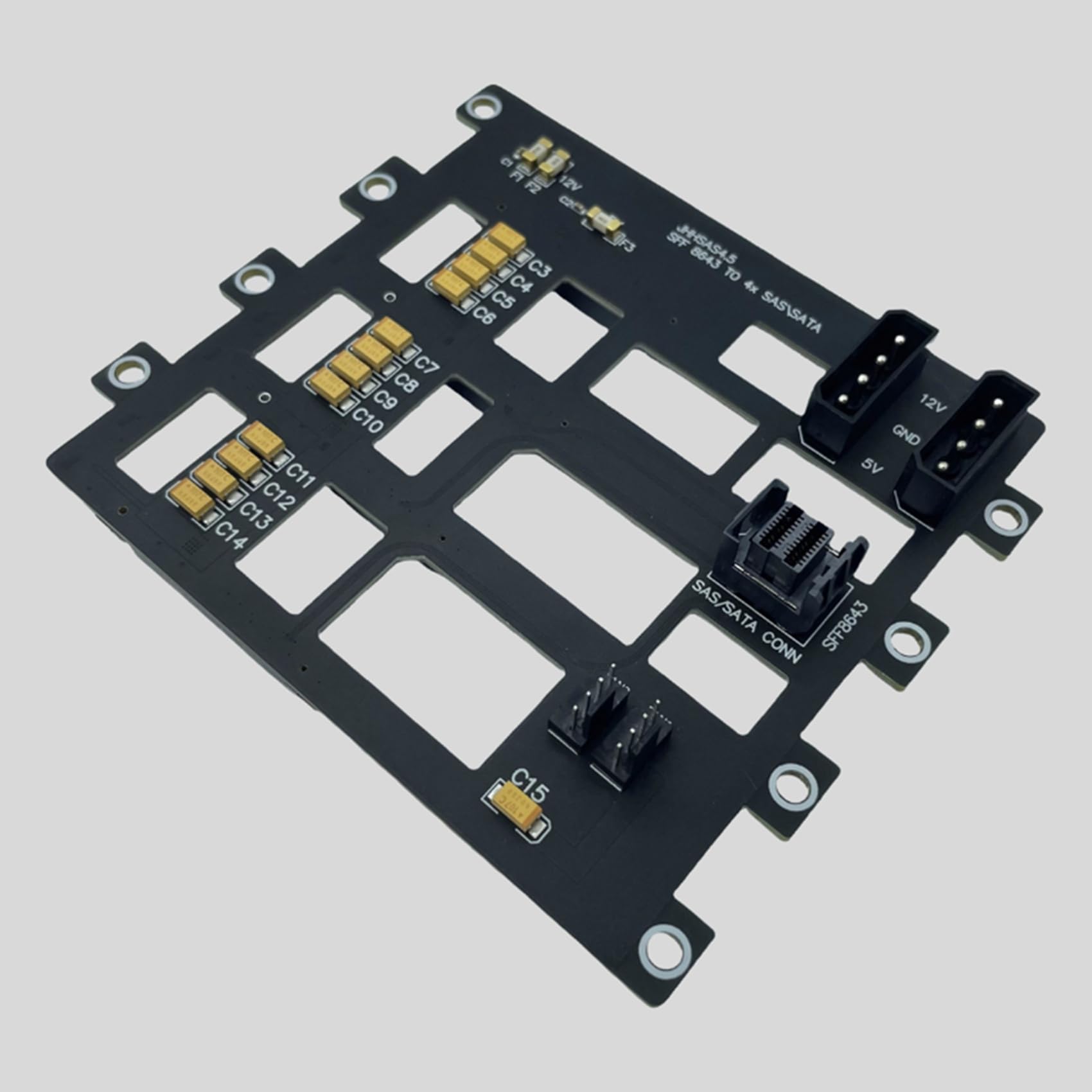 2 discos duros SAS/SATA para servidores de almacenamiento NAS, 6 Gb/s, SFF8643 a 4 bahías, adaptador SSD de 4 bahías, gran fuente de alimentación 4D