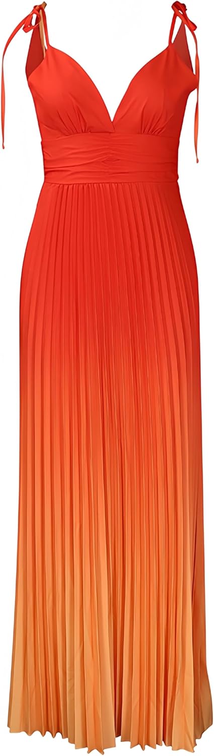 ZVO Women Maxi Dress Sexy Cocktail Party Long Dress Summer Loose Beach Dresses A-line Pleated Halter Dress - Image 9