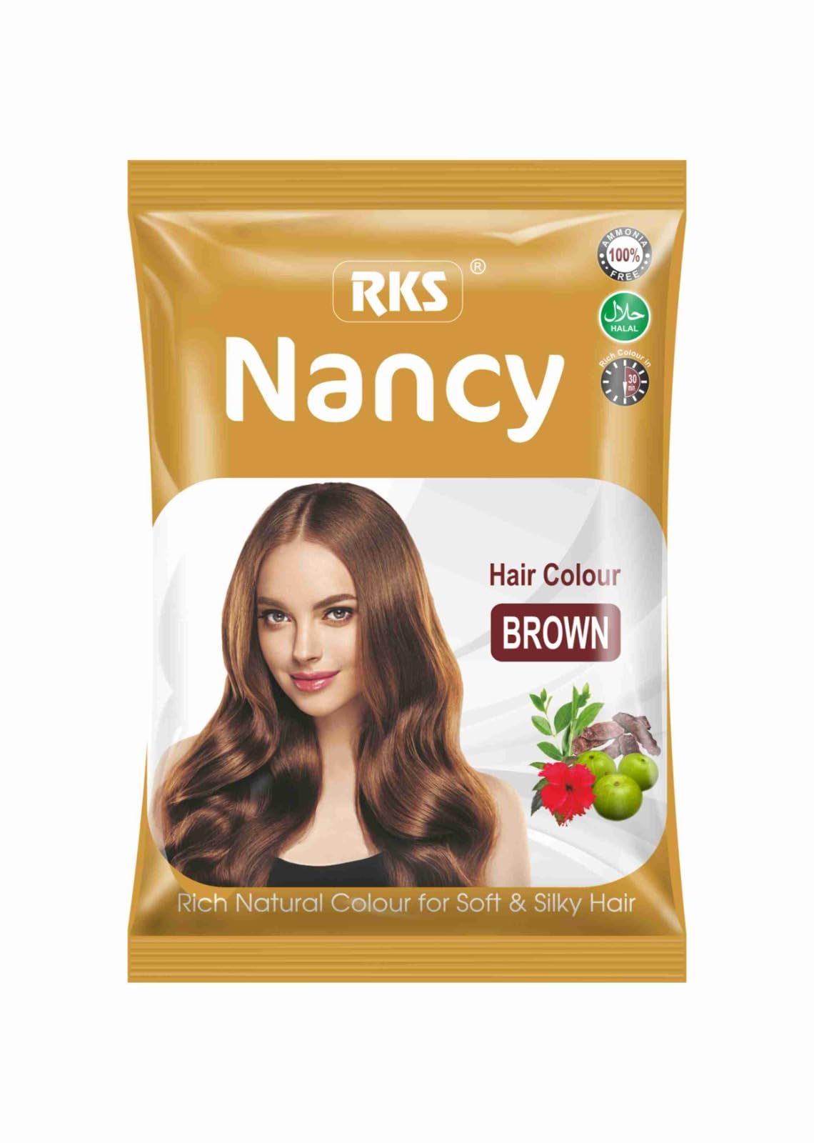 RKS Nancy Henna Based Brown Hair Color Dye for Women and Men Hair Color  Powder With Hibiscus, Amla Shikakai No Ammonia Herbal Henna Powder Dye