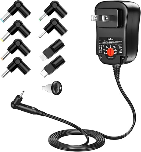 Belker Adaptador universal de 12 W 3 V 45 V 5 V 6 V 75 V 9 V 12 V CA CC fuente de alimentación para el hogar router altavoz teléfono inteligente
