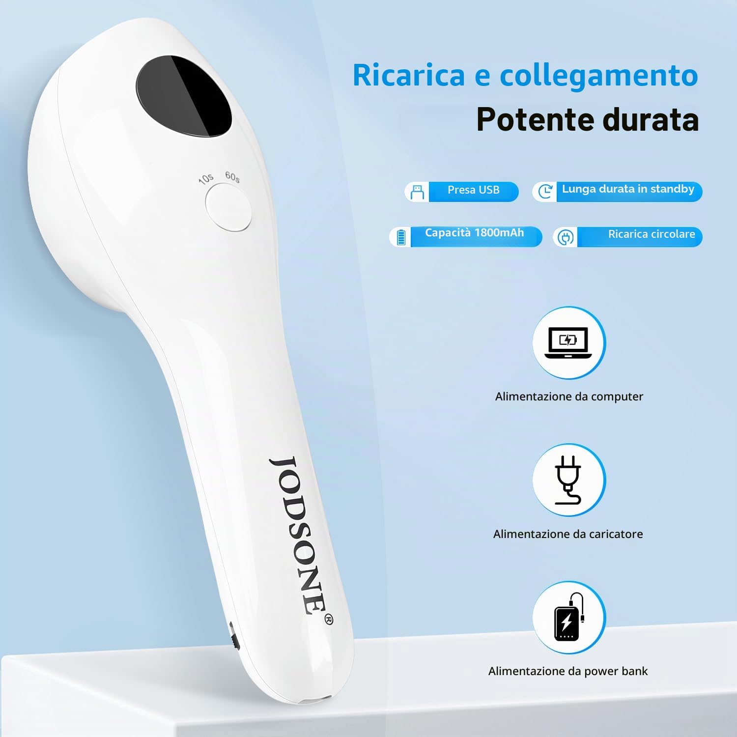 JODSONE Lampada U V per Unghie Mini e Portatile - Modello Ricaricabile con Display LED - Asciugatura Rapida per Casa e Viaggio