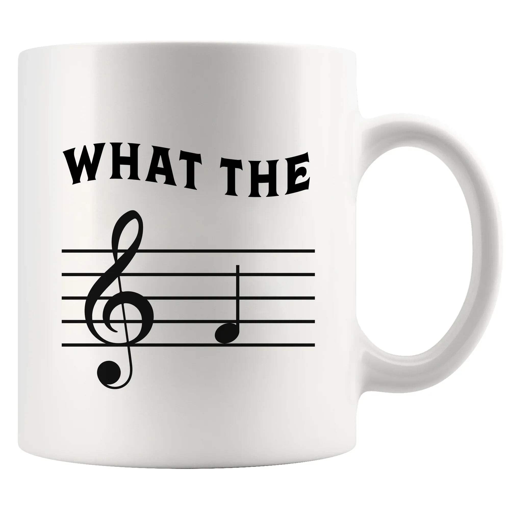 What the F Musicians Gifts Choir Director Member Pianist Music Teacher Student Piano Player Music Notes Arrangement Composer Novelty Drinkware Ceramic Mug 11 oz White