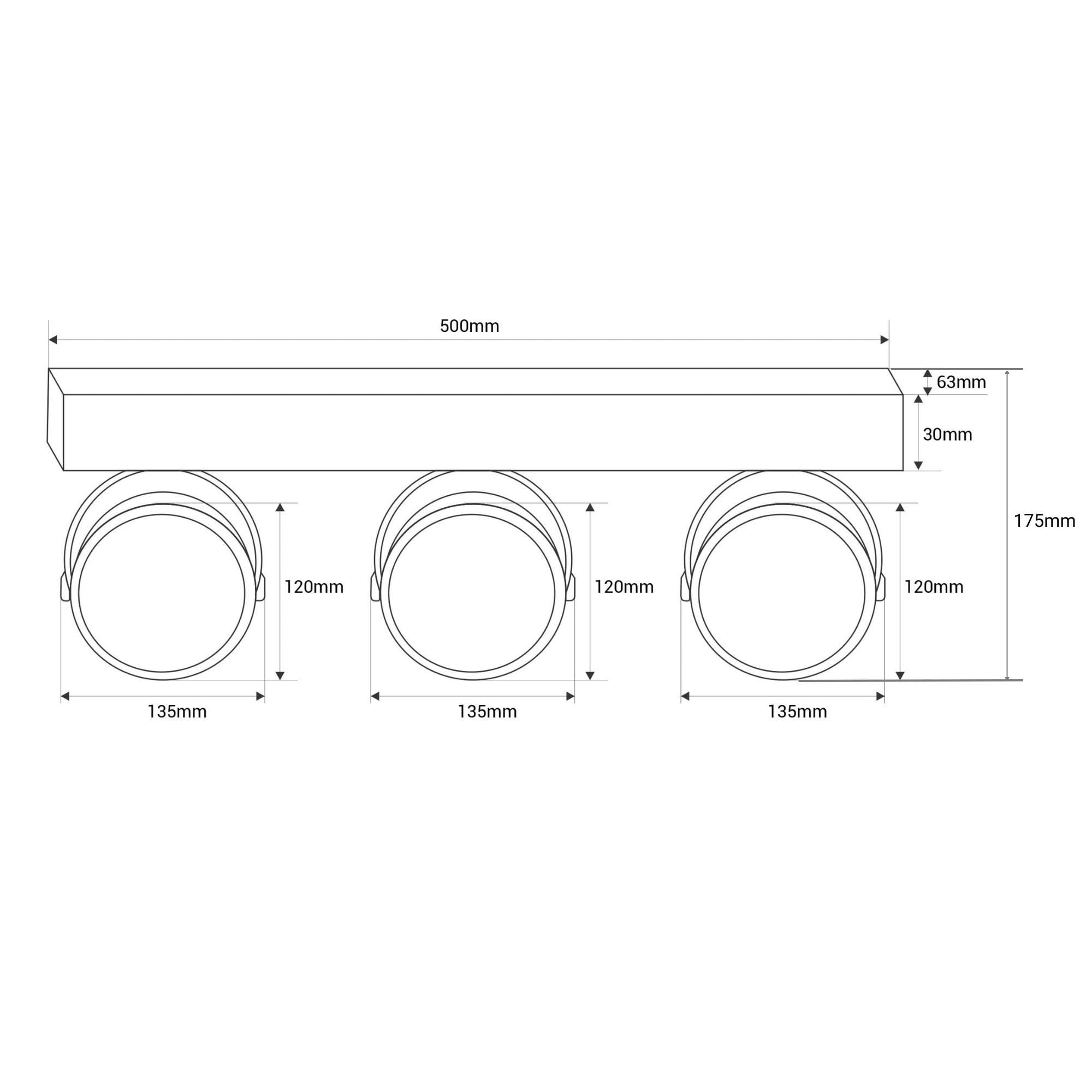 B·LED BARCELONA LED - Foco de techo triple orientable "IRIS" - 3 x AR111 GU10